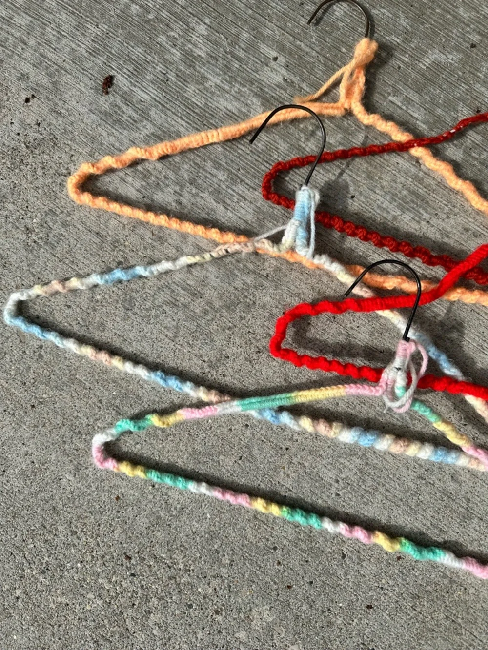 Vintage Crochet Hangers Set of 5